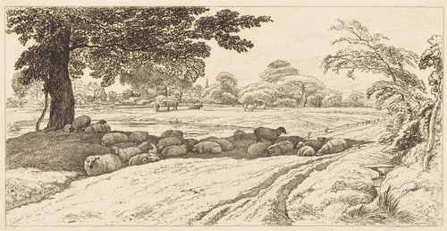 Sheep at Noon by John Linnell, print, 1818