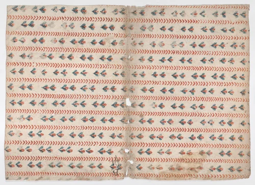 Book cover with overall floral pattern by anonymous, print, 1800-1900