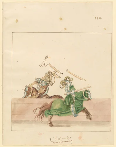 Italian Joust of Peace by German 16th Century, drawing, 1515