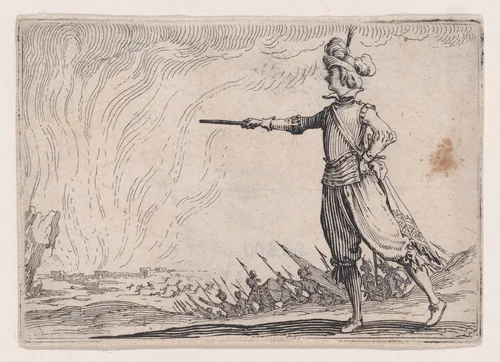 Le Commandant a Pied (The Commander on Foot), from Les Caprices Series B, The Nancy Set by Jacques Callot, print, 1617-1620