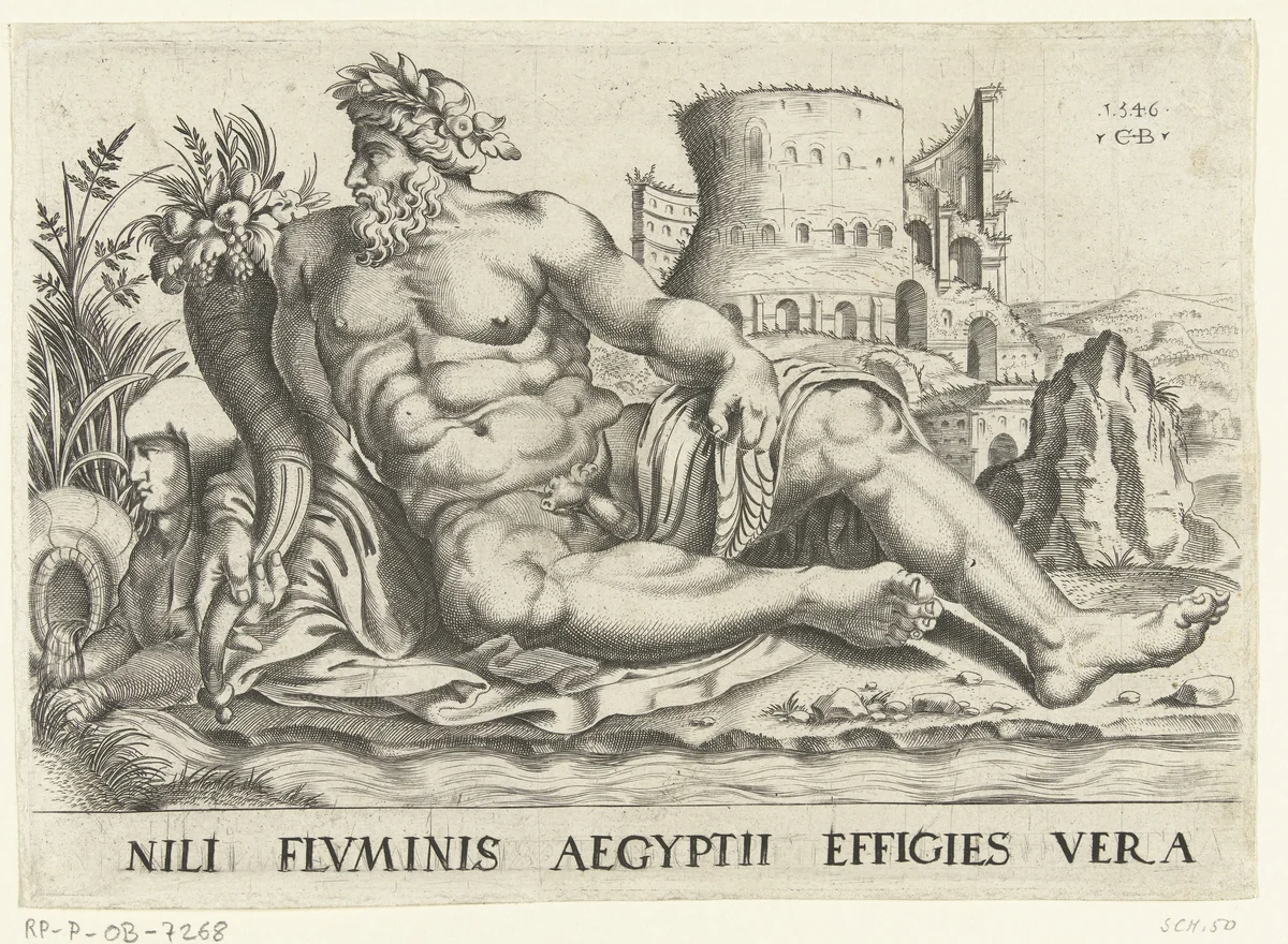 Riviergod Nijl by Unknown, print, 1546