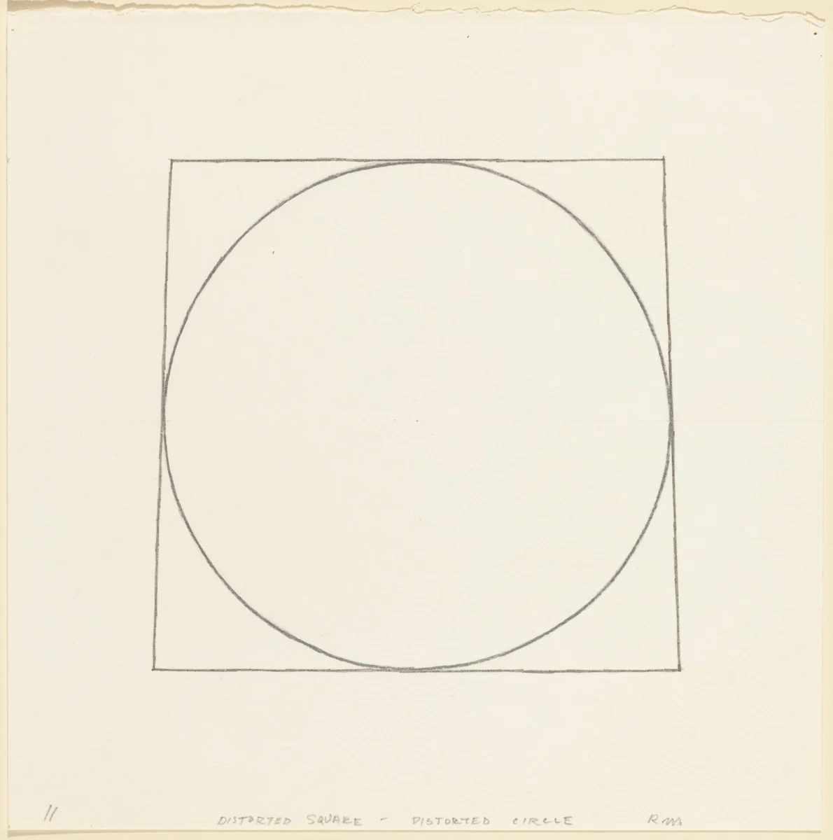 II. Distorted Square - Distorted Circle by Robert Mangold, drawing, 1974