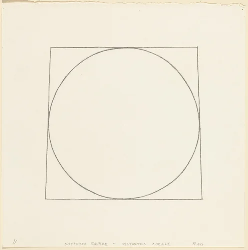 II. Distorted Square - Distorted Circle by Robert Mangold, drawing, 1974