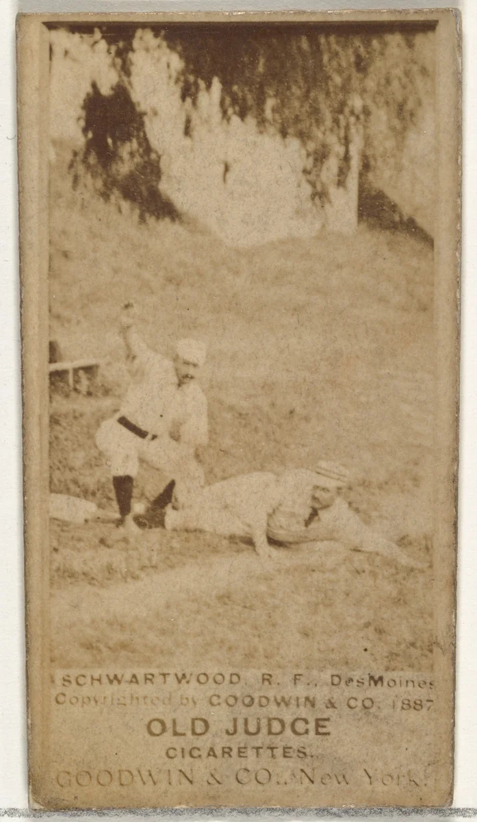 Schwartwood, Right Field, Des Moines Prohibitionists, from the Old Judge series (N172) for Old Judge Cigarettes by Goodwin & Company, photograph, 1887