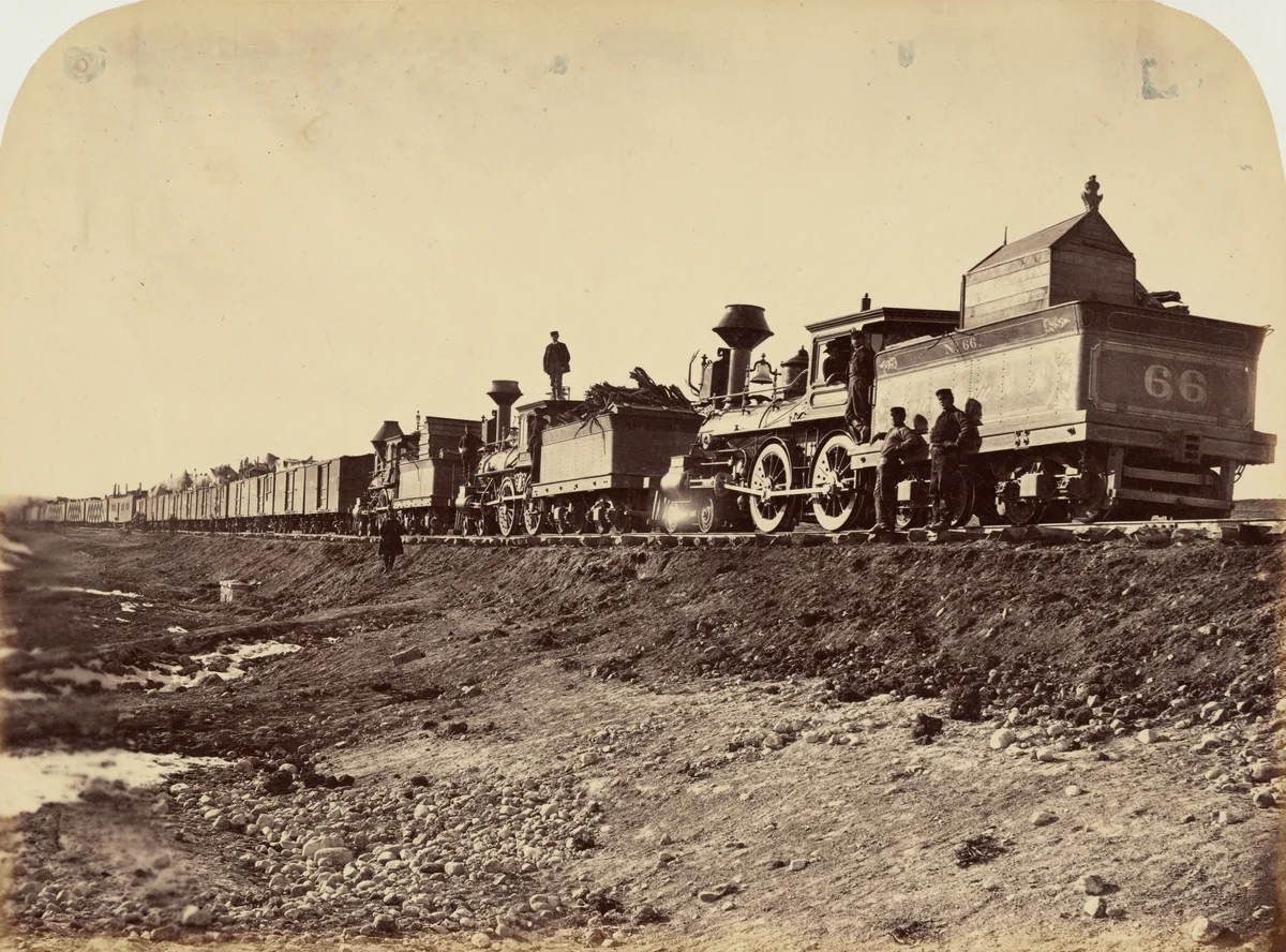 Plate 44. General Casement's Construction Train by Andrew Joseph Russell, photograph, 1869