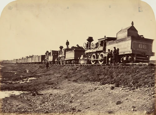 Plate 44. General Casement's Construction Train by Andrew Joseph Russell, photograph, 1869