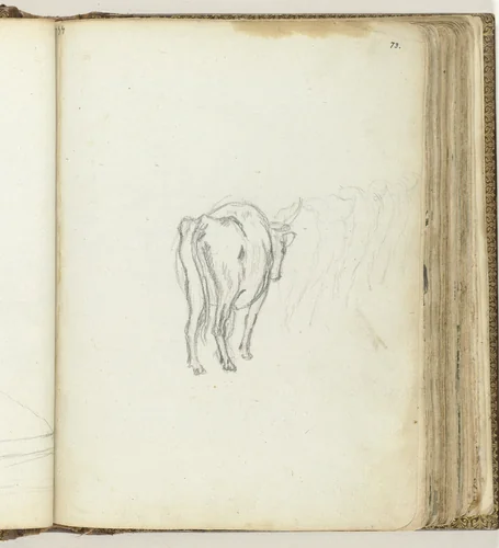 Lopend rundvee by Jan Brandes, drawing, 1786-1787