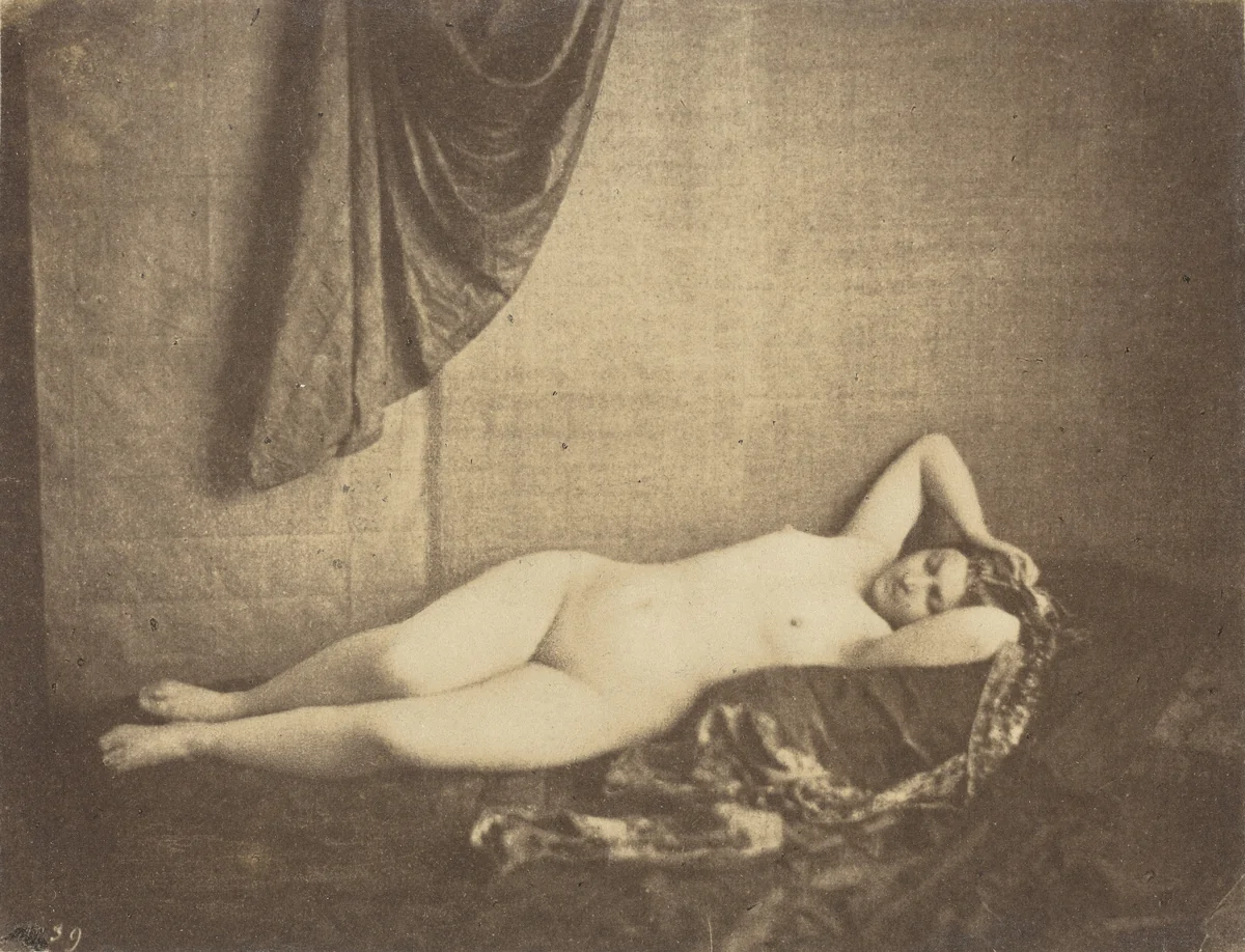 Étude d'après Nature [nude study] by Julien Vallou de Villeneuve, photograph, 1854