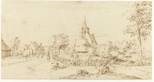 Onnaing by Constantijn Huygens, drawing, 1676