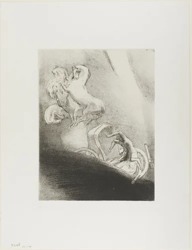 He Falls Head Foremost Into the Abyss, plate 17 of 24 by Odilon Redon, print, 1896