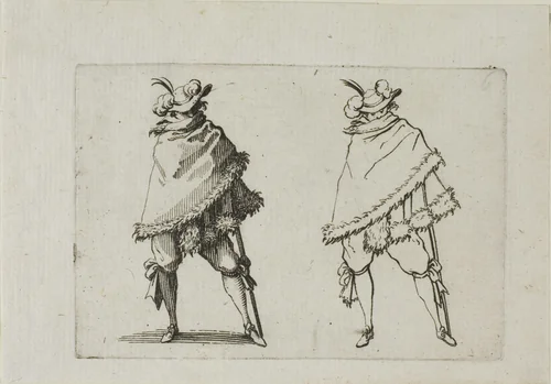 The Man Wrapped in his Coat, from The Caprices by Jacques Callot, print, 1617-1627