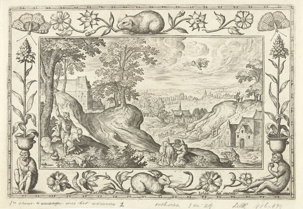 Abraham offert Isaak by Unknown, print, 1582-1586