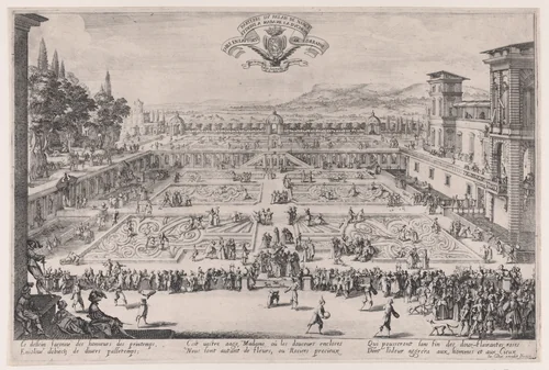 Le Parterre de Nancy ou Jardin de Nancy (The Flower Bed of Nancy or the Garden of Nancy) by Jacques Callot, print, 1625