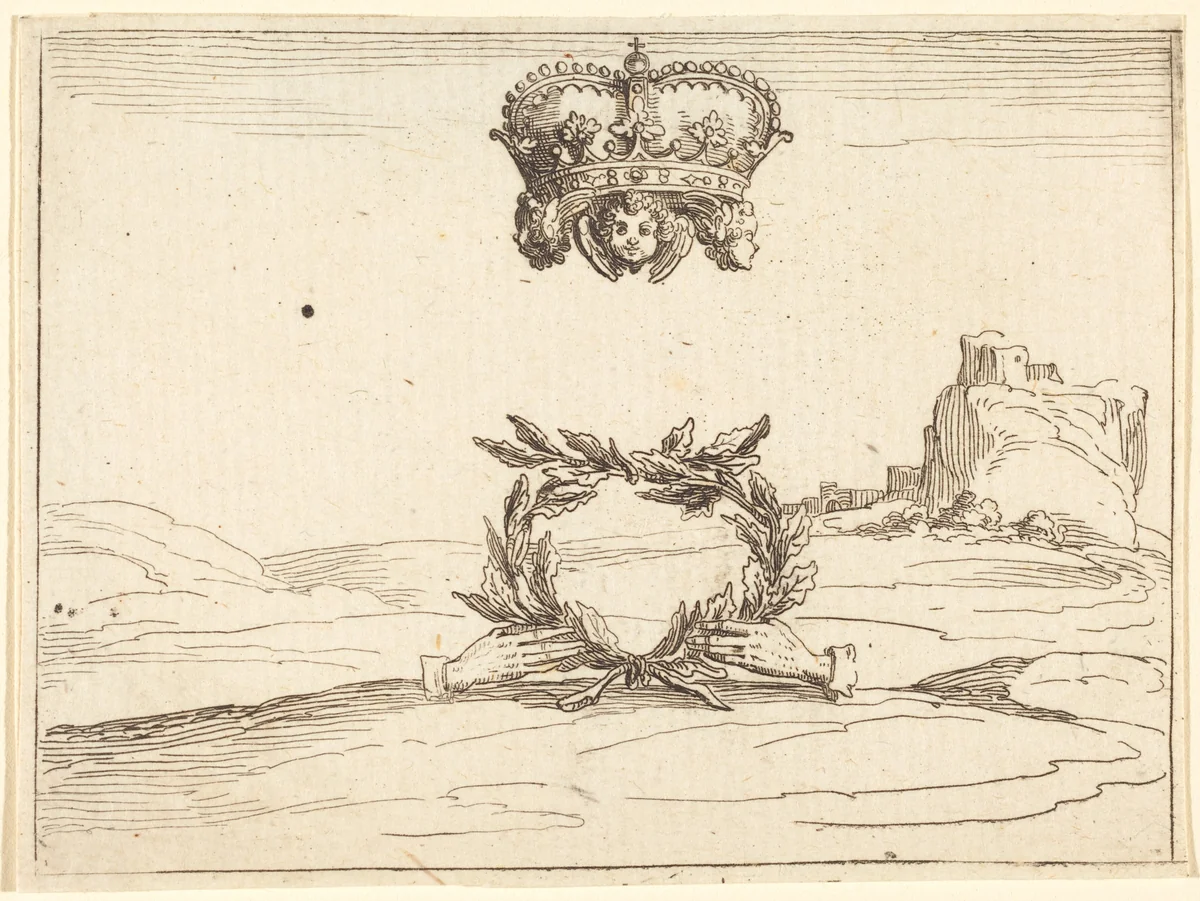 The Two Crowns by Jacques Callot, print, 1592-1635