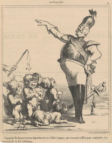 L'empereur Nicolas recevant une députation ... by Honoré Daumier, print, 1854