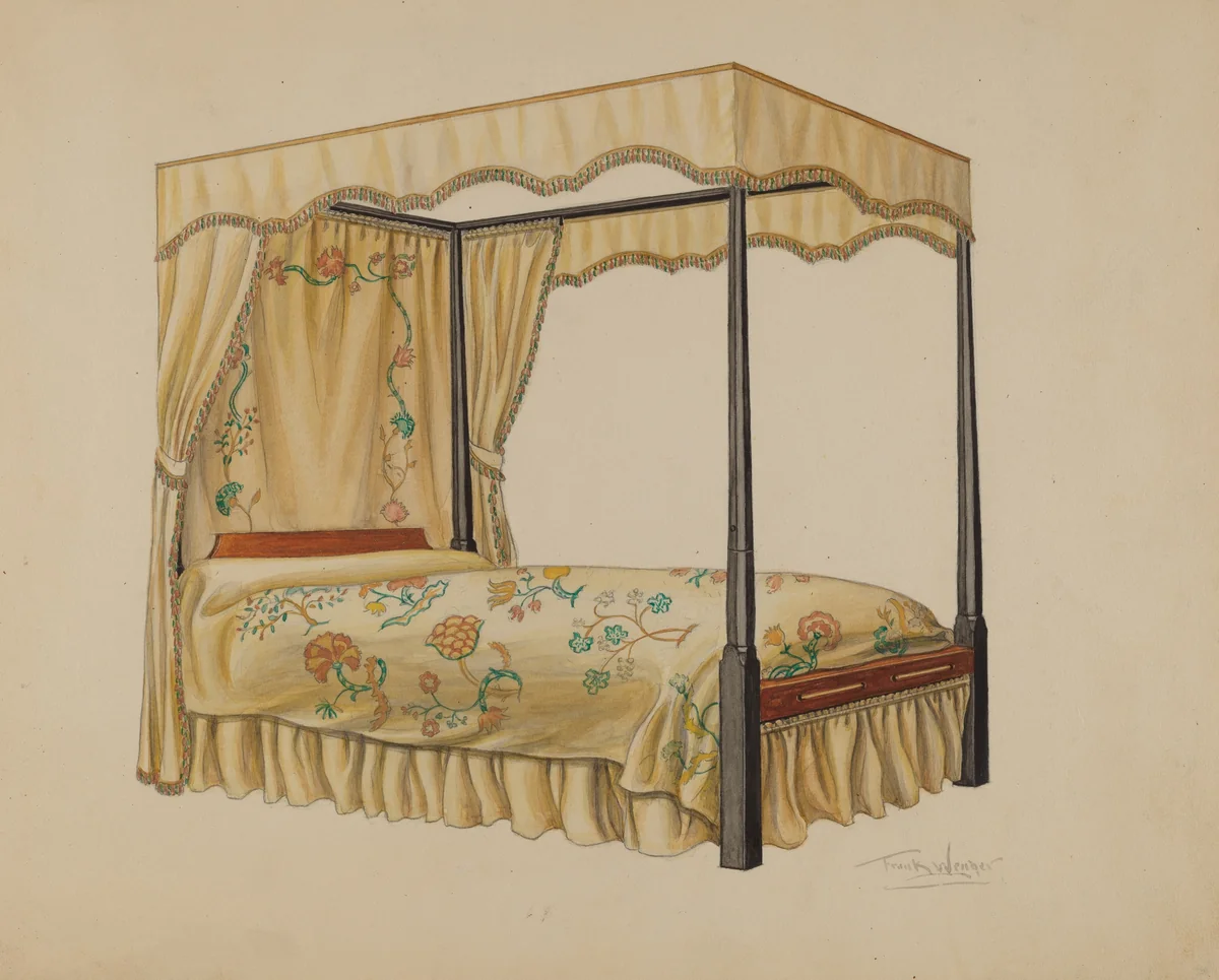 Bedstead by Frank Wenger, index of american design, 1936