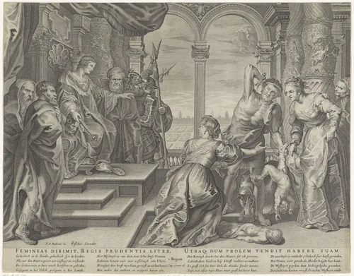 Oordeel van Salomo by anonymous, print, 1630-1652