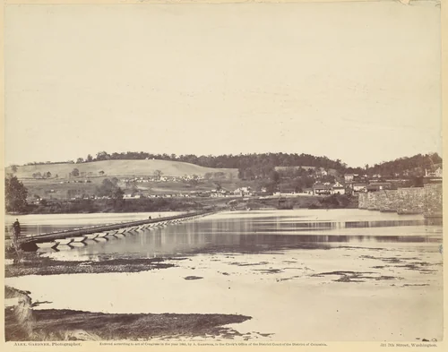 Pontoon Bridge, Across the Potomac, at Berlin, Maryland, November 1862 by Alexander Gardner, photograph, 1862