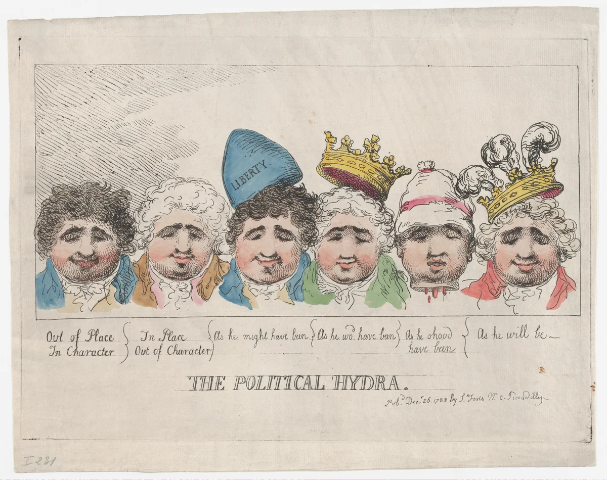 The Political Hydra by Thomas Rowlandson, print, 1788