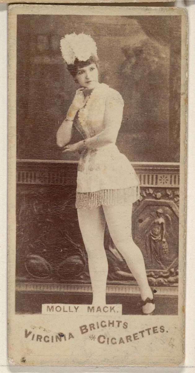 Molly Mack, from the Actors and Actresses series (N45, Type 1) for Virginia Brights Cigarettes by Allen & Ginter, photograph, 1885-1891