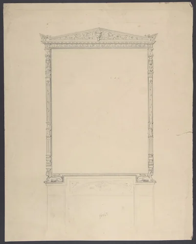 Design for an Over-Mantle Mirror Frame by anonymous, drawing, 1800-1899