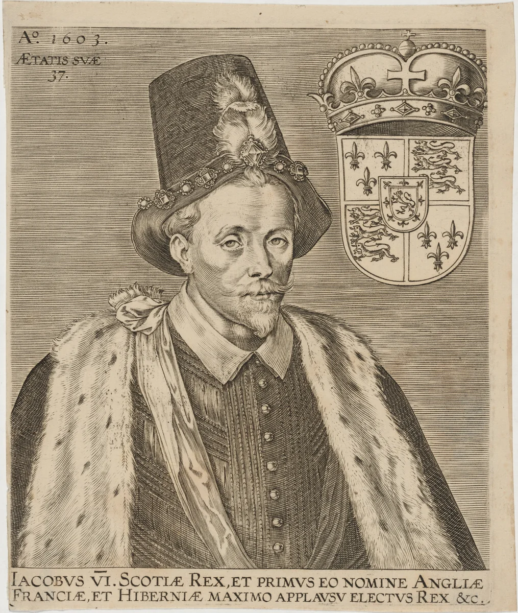James VI, King of Scotland by Pieter de Jode I, print, 1603-1650