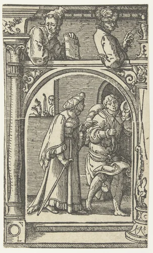 Rebekka stuurt Jakob naar Leban by anonymous, print, 1525-1530