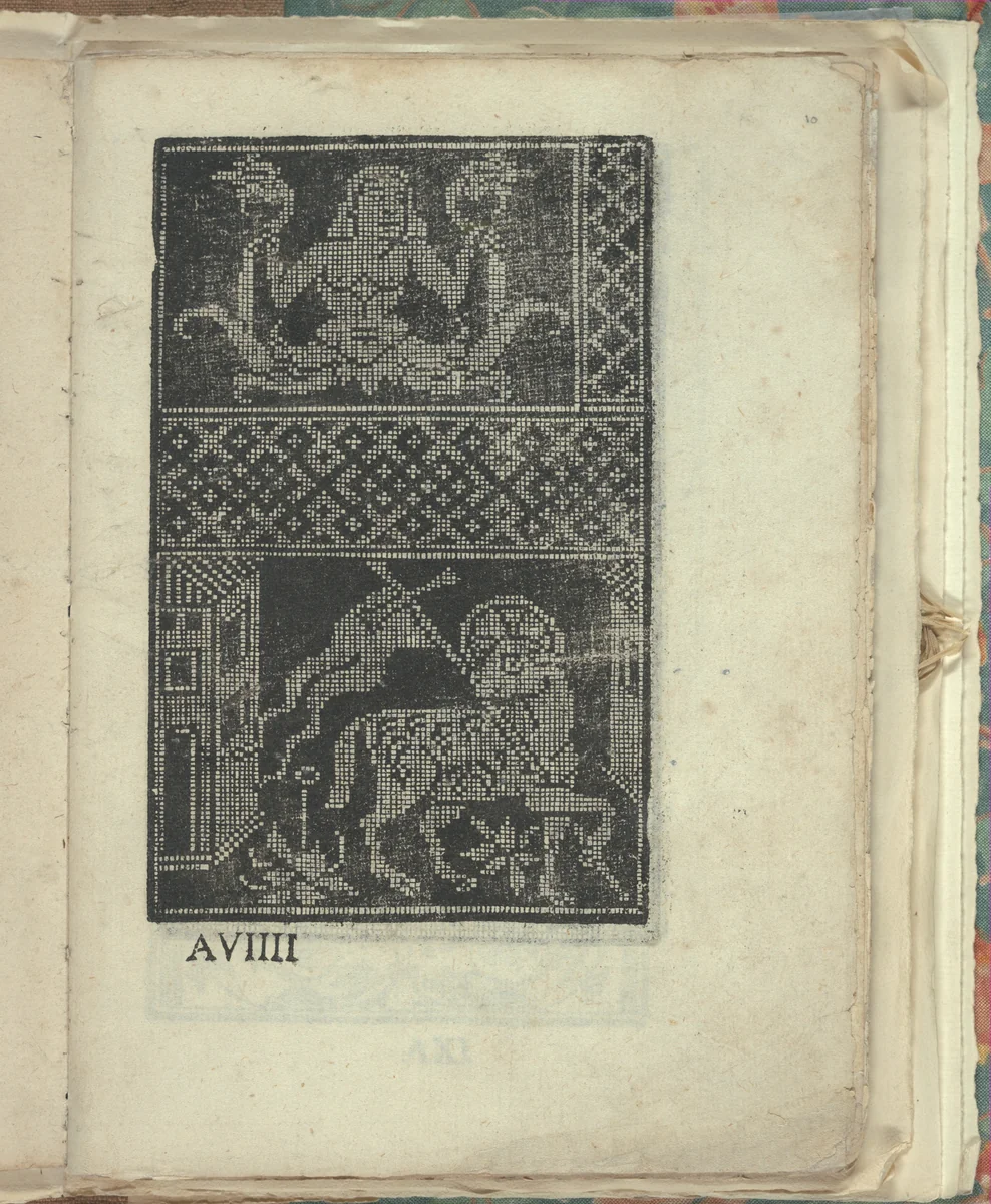 Opera Nova Universali intitulata Corona di racammi, page 10 (recto) by Giovanni Andrea Vavassore, book, 1530