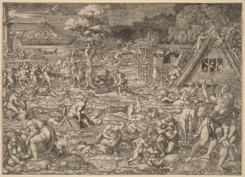 The Deluge by Dirk Jacobsz Vellert, print, 1544
