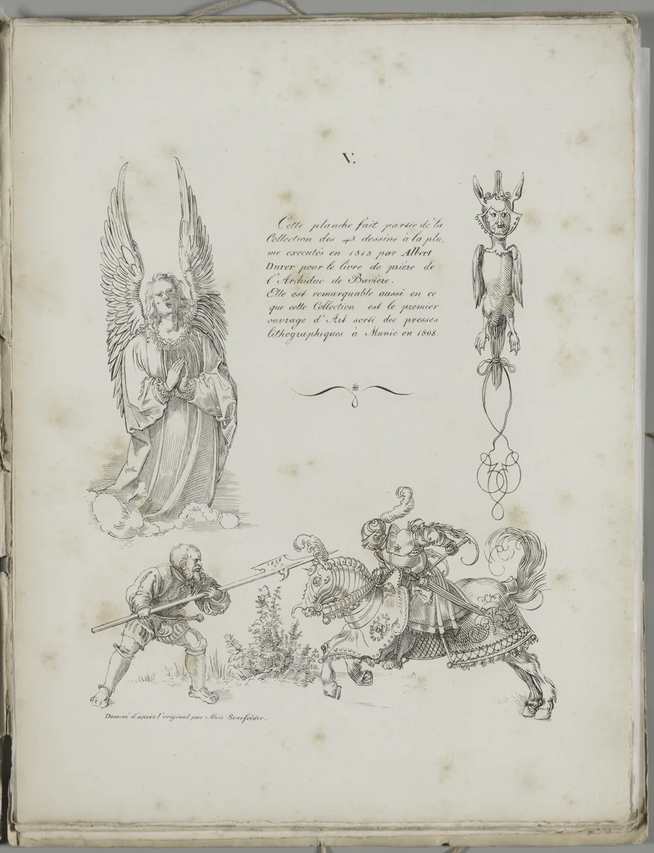 Art of the Lithograph: Three Designs from Dürer’s Prayer Book, Plate V by Alois Senefelder, other, 1819