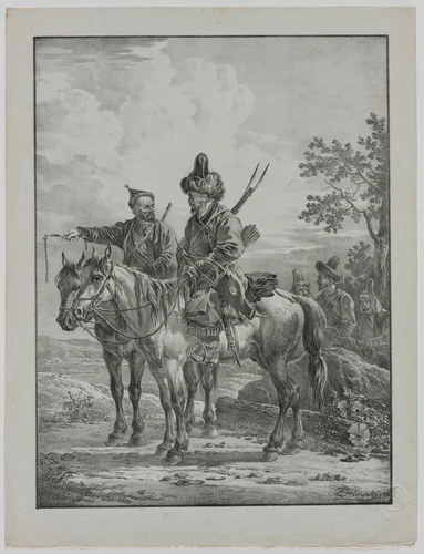 Tartars on Horseback by Aleksandr Orlowski, print, 1820