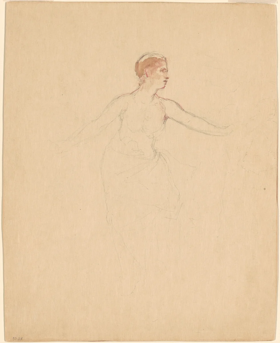 Female Torso by John La Farge, drawing, 1890-1891