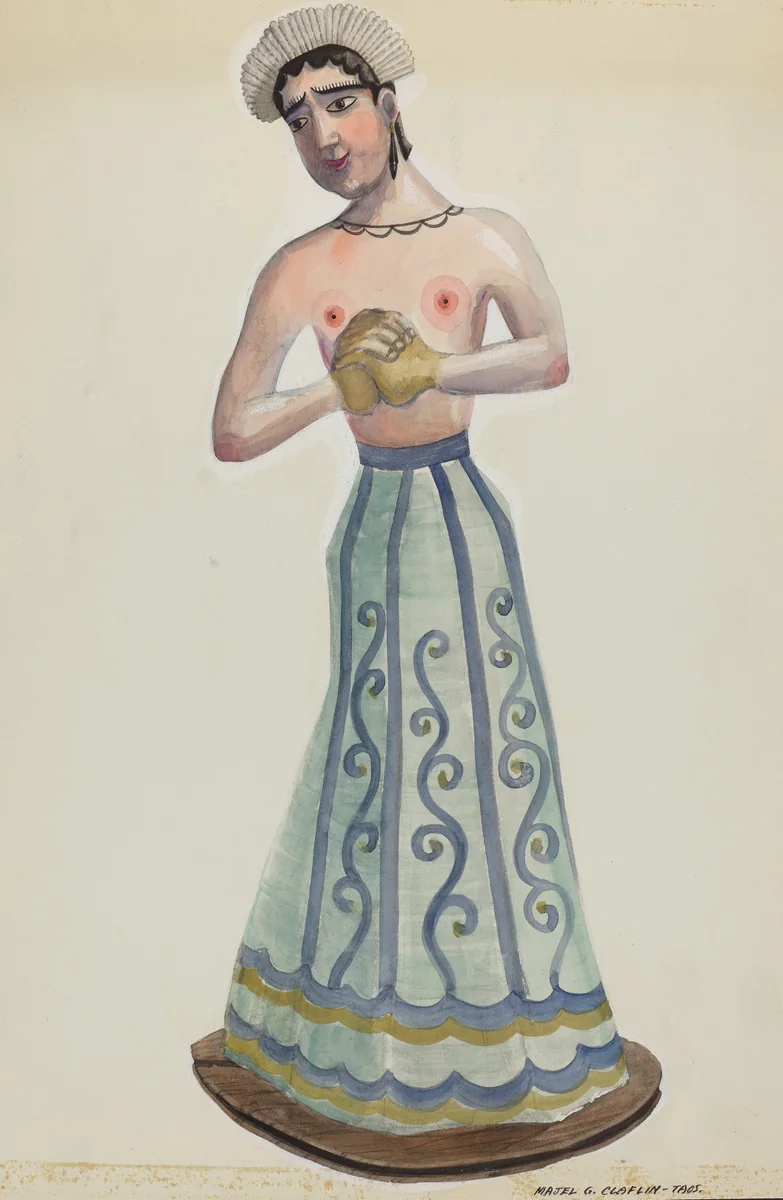 Santa (One of Eight Virgins) Front View by Majel G. Claflin, index of american design, 1937