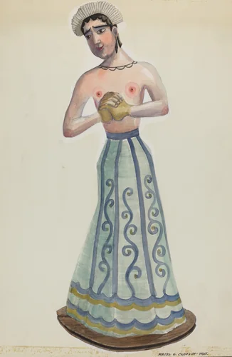 Santa (One of Eight Virgins) Front View by Majel G. Claflin, index of american design, 1937