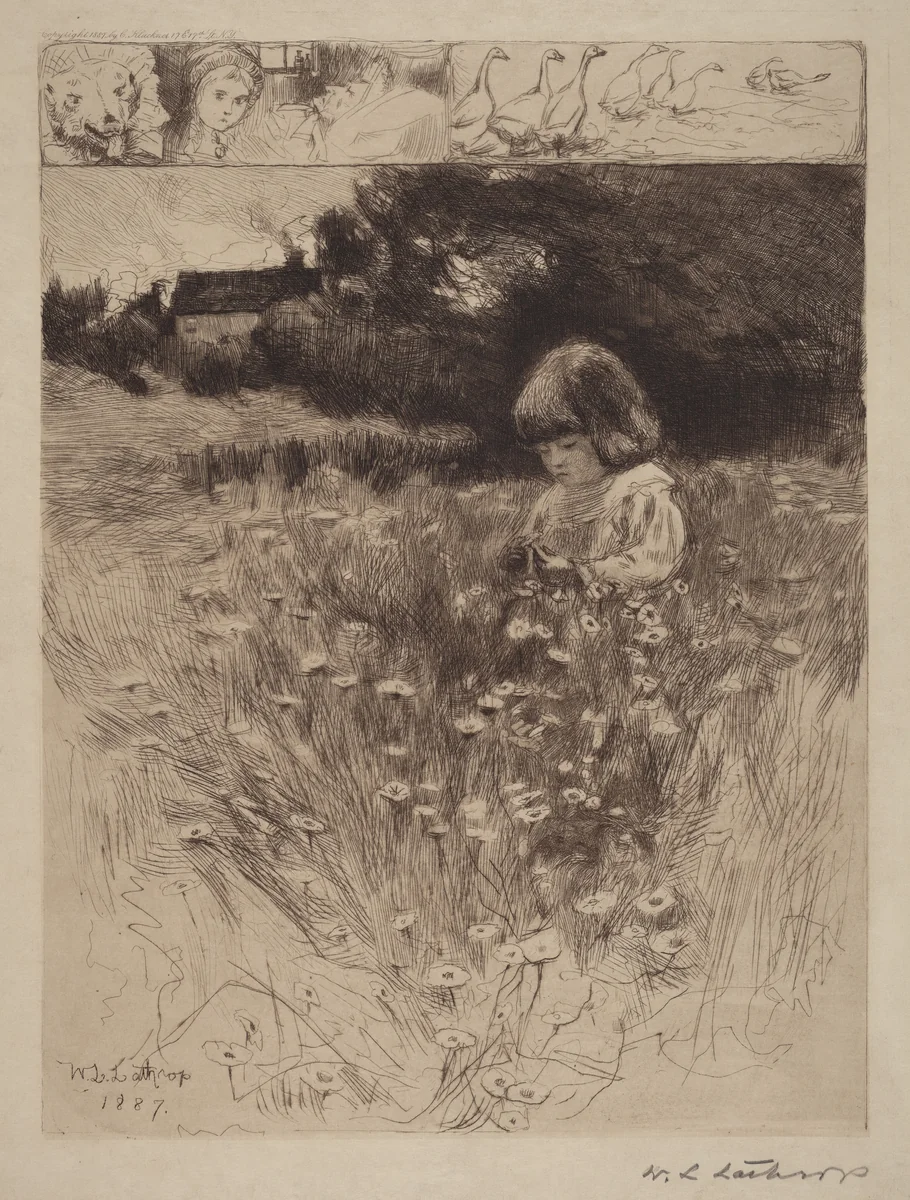 Little Red Riding Hood by William Langson Lathrop, print, 1887