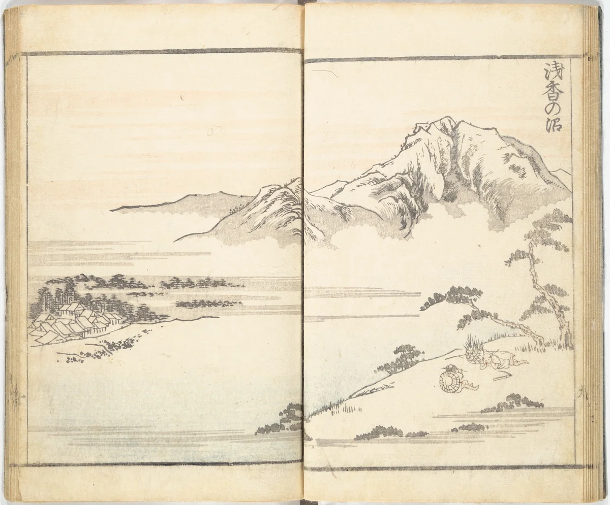 Prospects and Views, Picture Album of Landscapes (Shōkei chōbō, Sansui gafu) 勝景眺望山水画譜 by Kōkunsai Bairin (廣薫齋梅林), book, 1826
