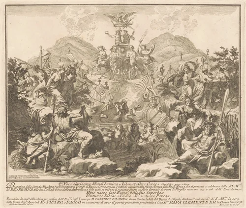The Seconda Macchina for the Chinea of 1738: The Triumph of Bacchus and Ceres by Miguel de Sorellò
Carl Marcus Tuscher, print, 1738
