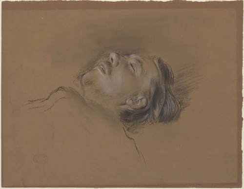 Head of the Fallen Jockey (study for "Scene from the Steeplechase: The Fallen Jockey") by Edgar Degas, drawing, 1866-1881