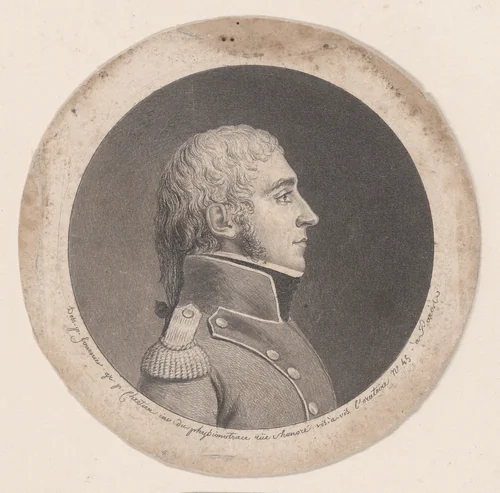 Portrait of a man to right by Gilles Louis Chrétien, print, 1786-1811