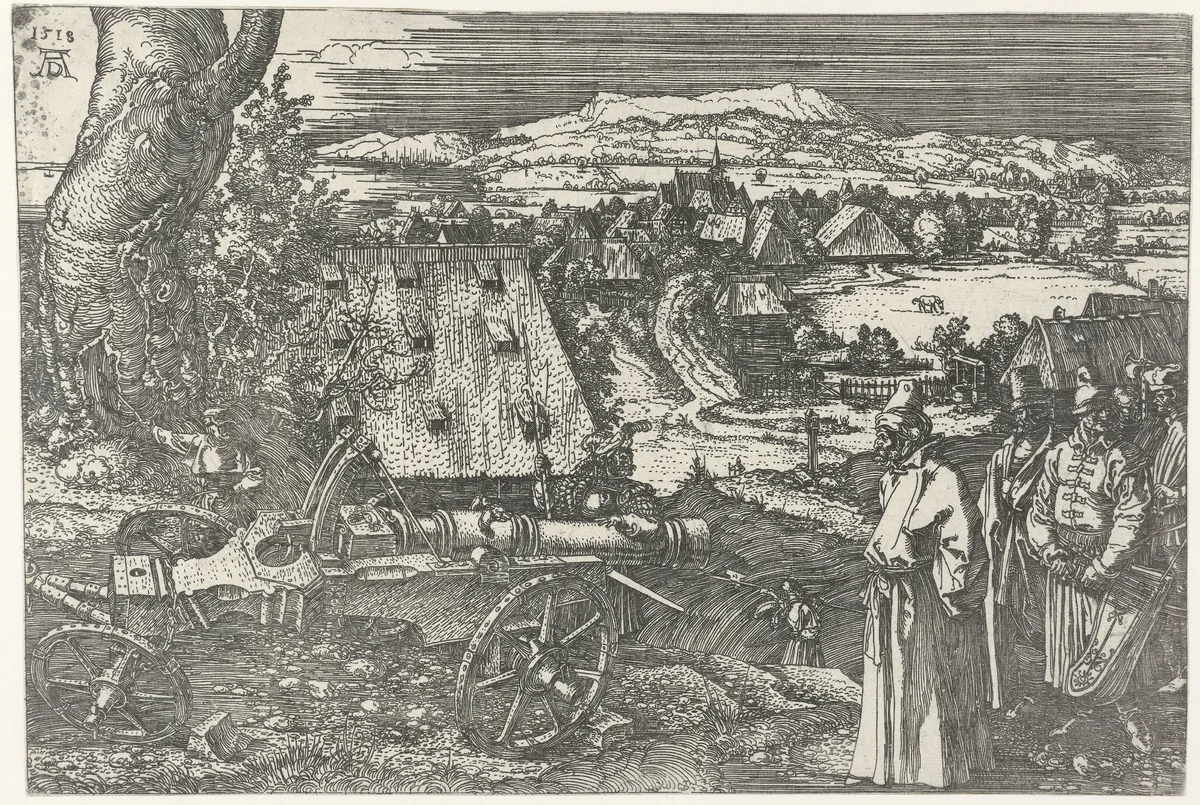 Landschap met kanon by Unknown, print, 1518