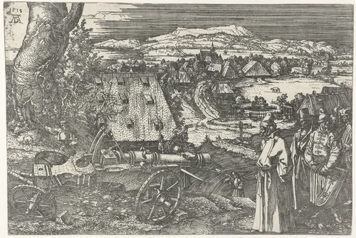 Landschap met kanon by Unknown, print, 1518