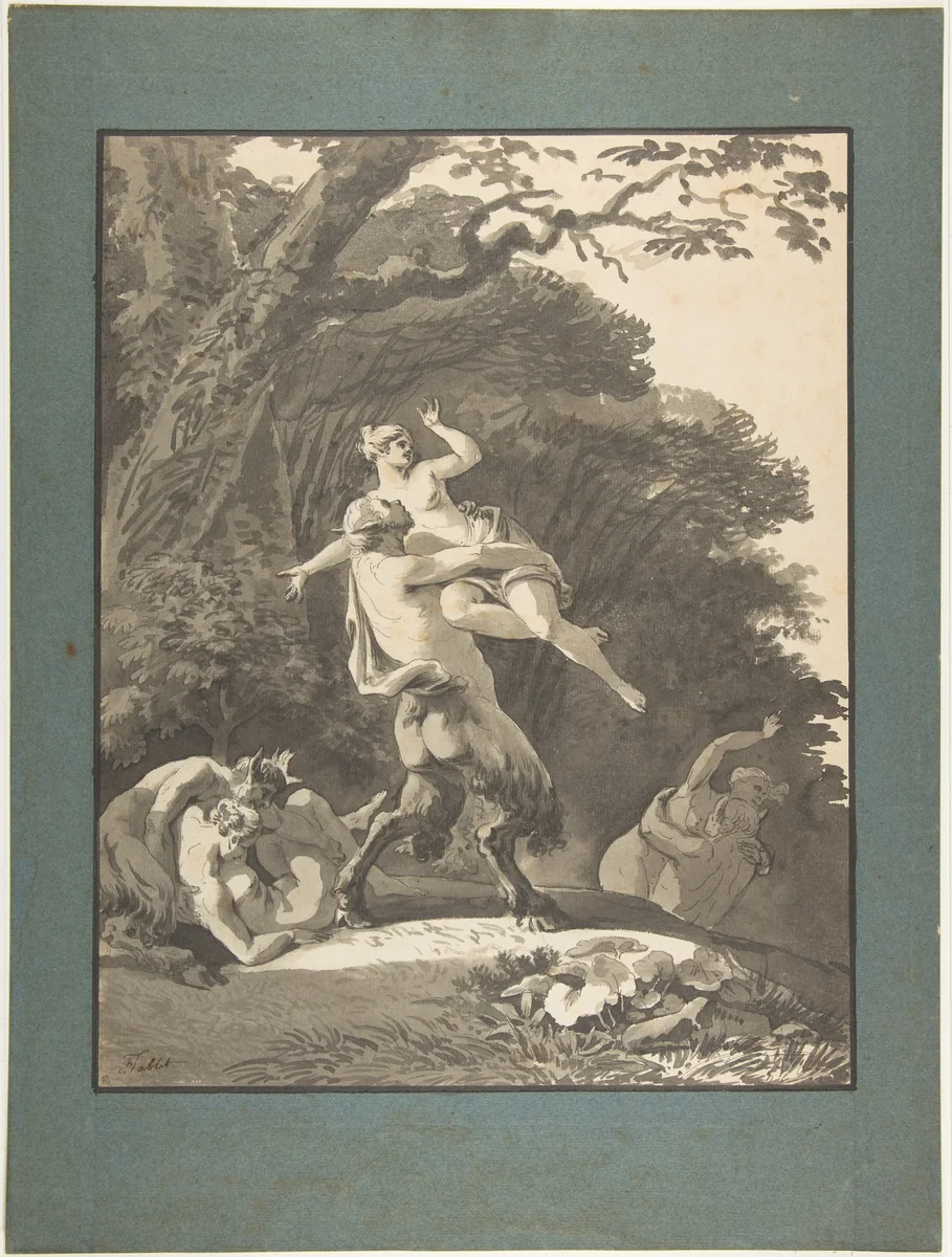 Satyrs Abducting Nymphs by François Jean Sablet, drawing, 1755-1819