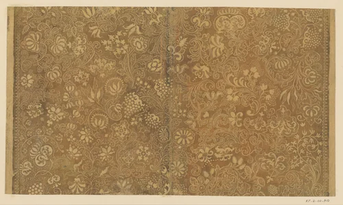 Blad met ranken met bloemen en vruchten en sierkader by Andreas Steber, other, 1720-1750