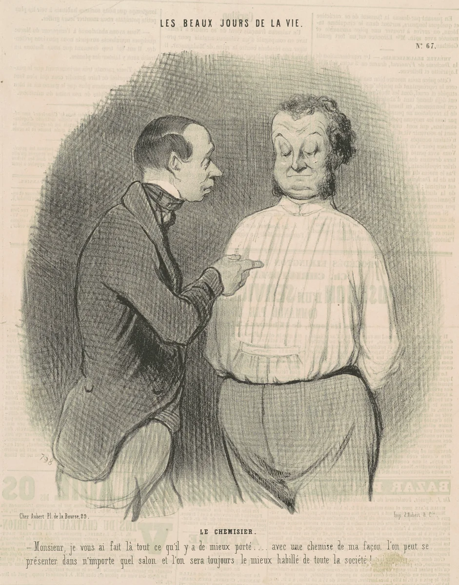 Le chemisier by Honoré Daumier, print, 1845