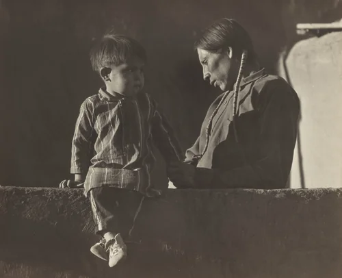 Adam Trujillo and His Son Pat, Taos by Marjorie Content, photograph, 1933