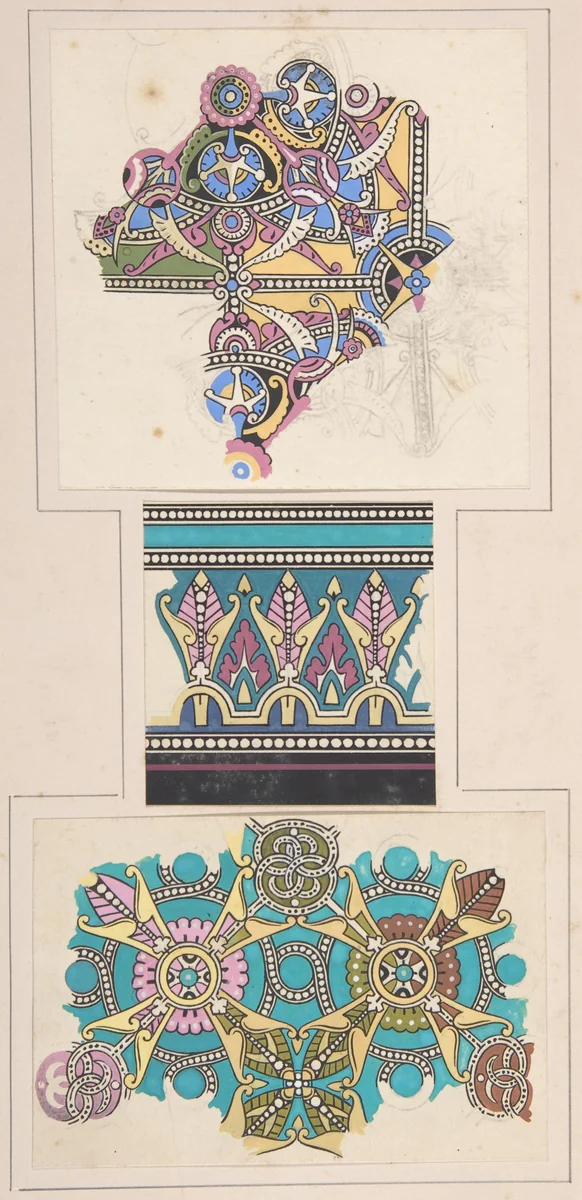 Design drawing by Christopher Dresser, drawing, 1878-1888