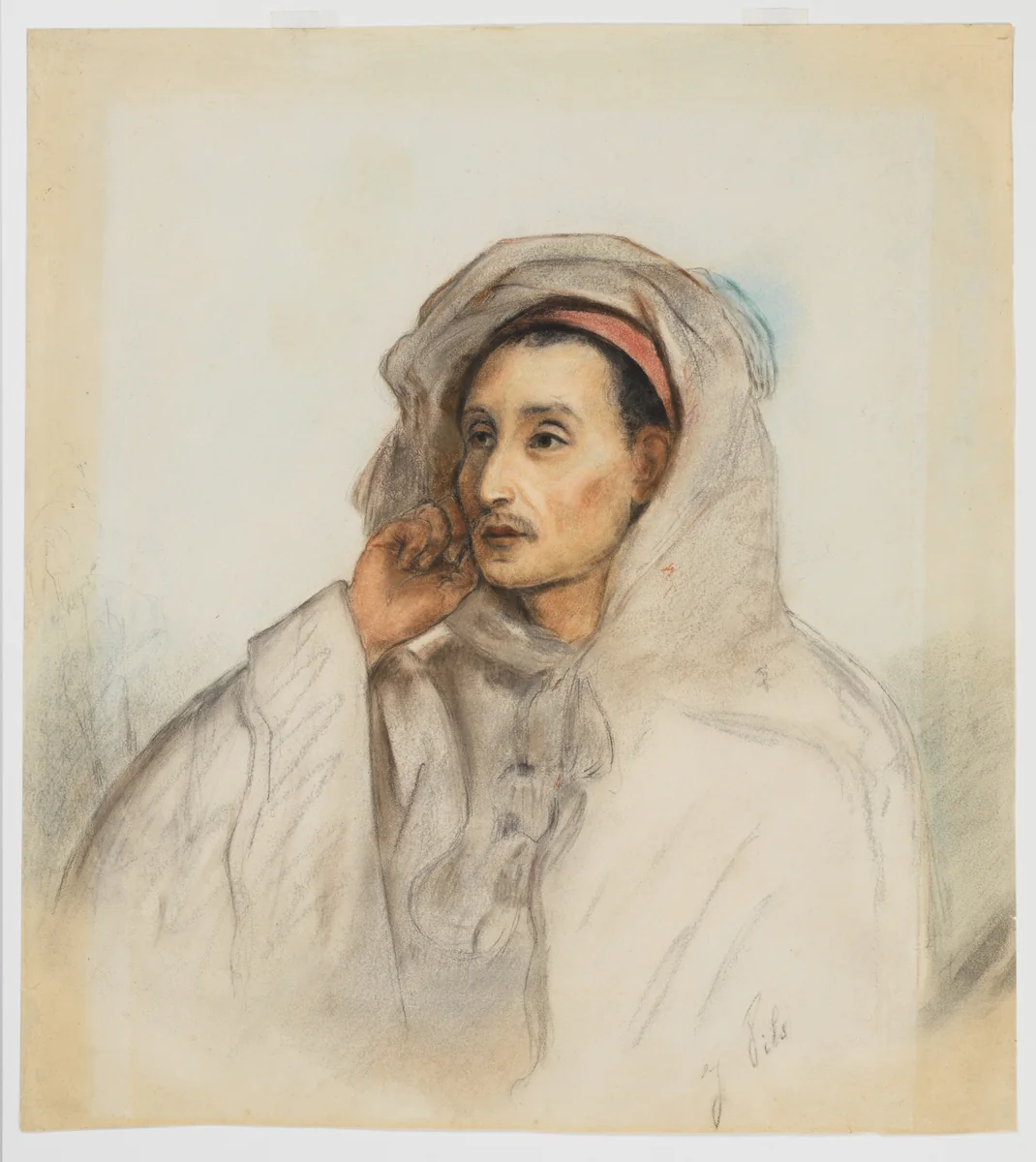 Head of an Arab by Isidore Pils, drawing, 1861-1866