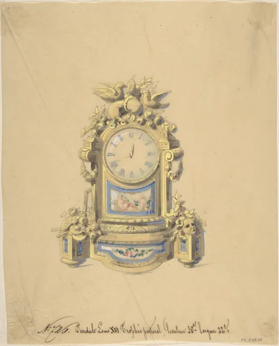 Design for a Clock by anonymous, drawing, 1800-1899