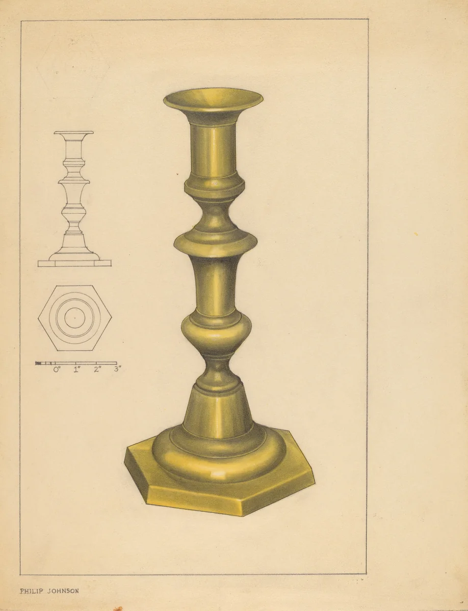 Candlestick by Philip Johnson, index of american design, 1937