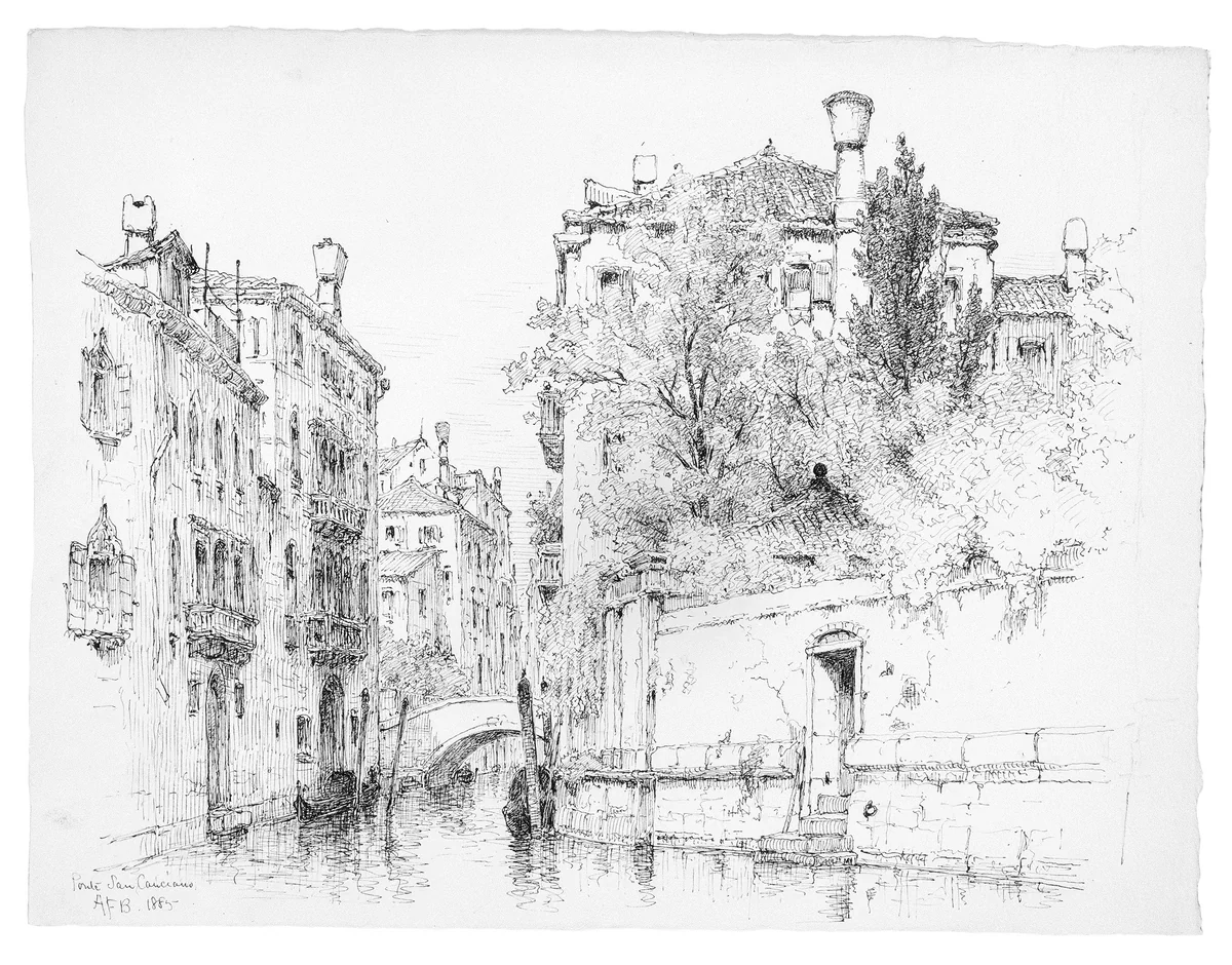 Ponte San Canciano, Venice by Andrew Fisher Bunner, artwork, 1885